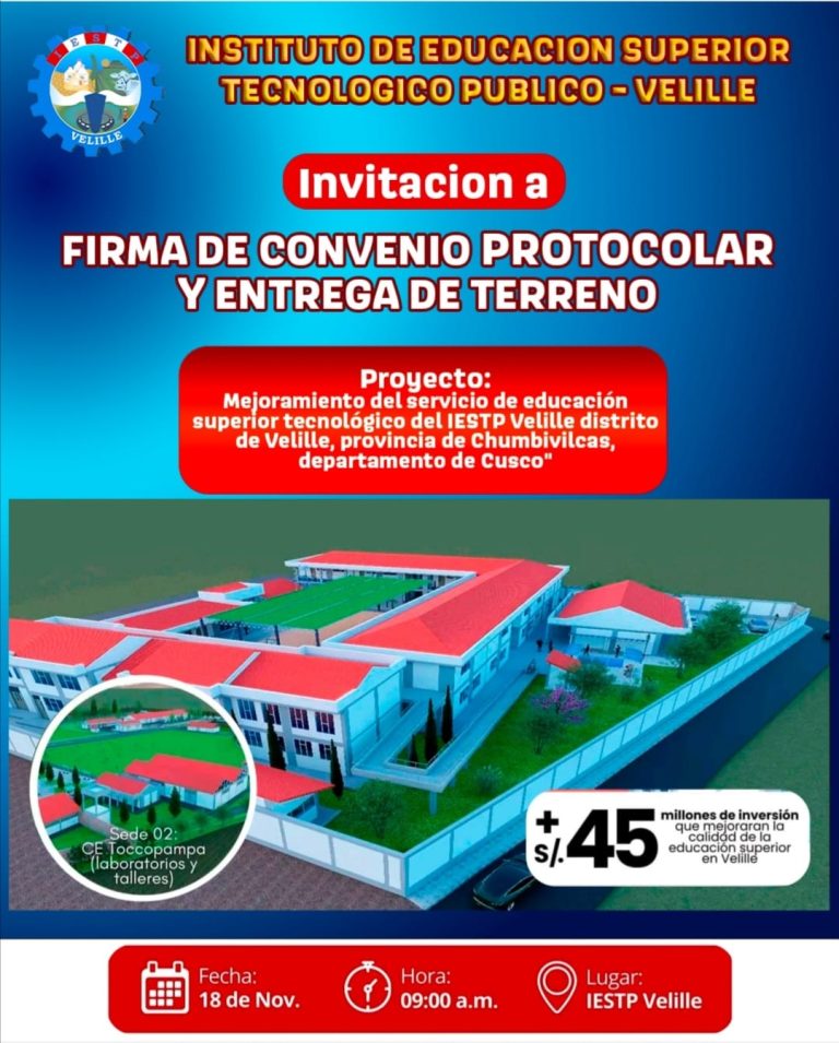 Hito Histórico: Más de S/ 45 Millones de Inversión para el Nuevo IESTP Velille